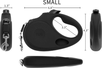 Oval 360° Tangle-Free Retractable Dog Leash with Integrated Waste Bag Dispenser (Small, Cream)
