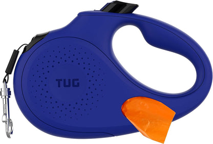 Oval 360° Tangle-Free Retractable Dog Leash with Integrated Waste Bag Dispenser (Small, Cream)