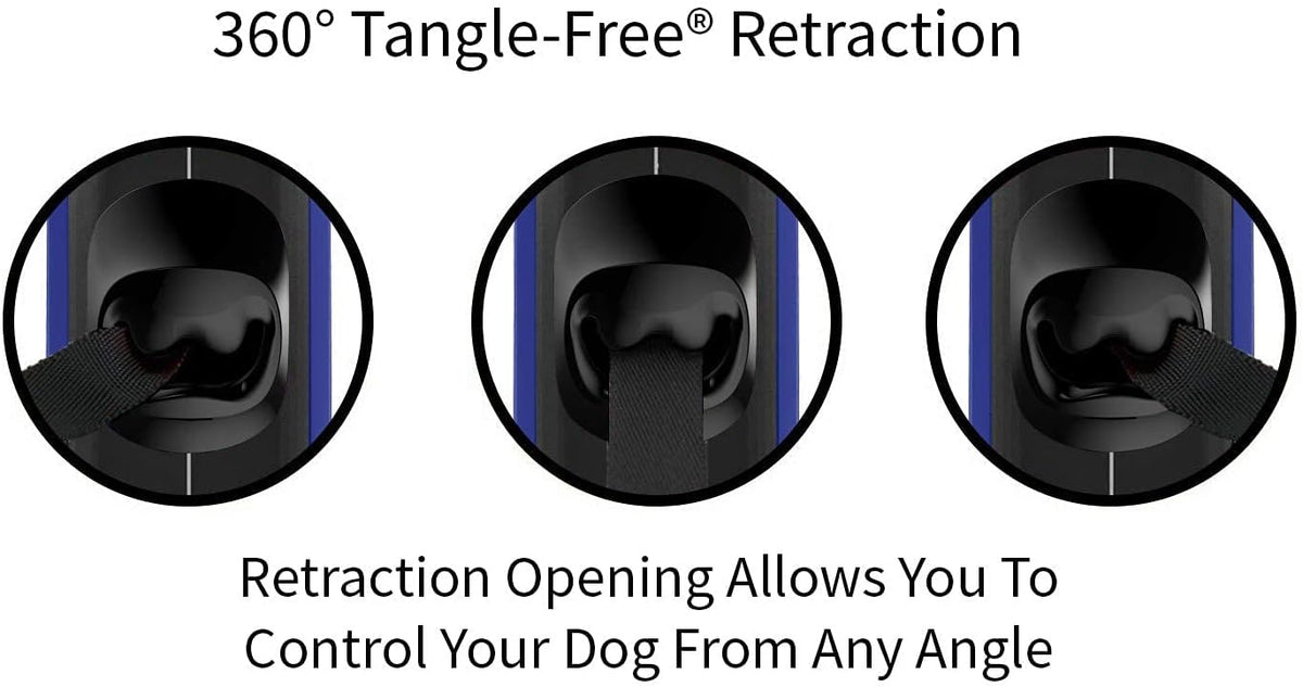 Oval 360° Tangle-Free Retractable Dog Leash with Integrated Waste Bag Dispenser (Small, Cream)