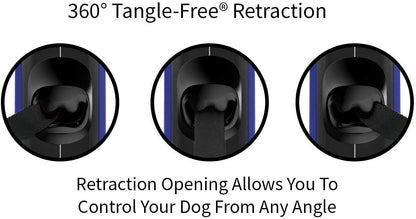 Oval 360° Tangle-Free Retractable Dog Leash with Integrated Waste Bag Dispenser (Small, Cream)