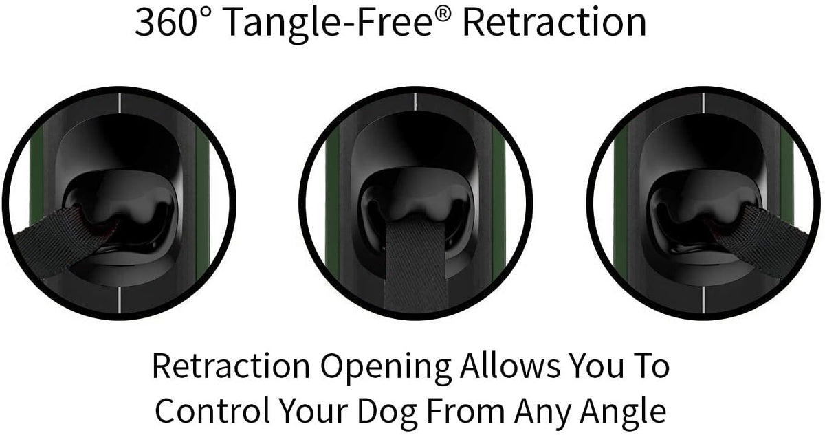 Oval 360° Tangle-Free Retractable Dog Leash with Integrated Waste Bag Dispenser (Small, Cream)