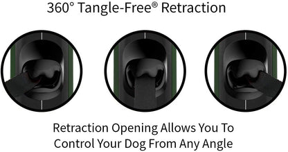 Oval 360° Tangle-Free Retractable Dog Leash with Integrated Waste Bag Dispenser (Small, Cream)