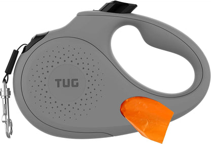 Oval 360° Tangle-Free Retractable Dog Leash with Integrated Waste Bag Dispenser (Small, Cream)