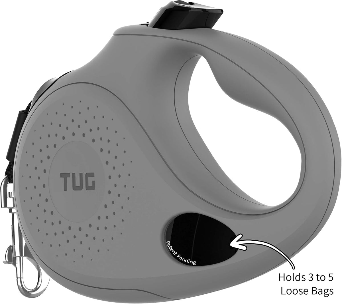 Oval 360° Tangle-Free Retractable Dog Leash with Integrated Waste Bag Dispenser (Small, Cream)