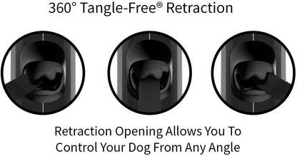 Oval 360° Tangle-Free Retractable Dog Leash with Integrated Waste Bag Dispenser (Small, Cream)