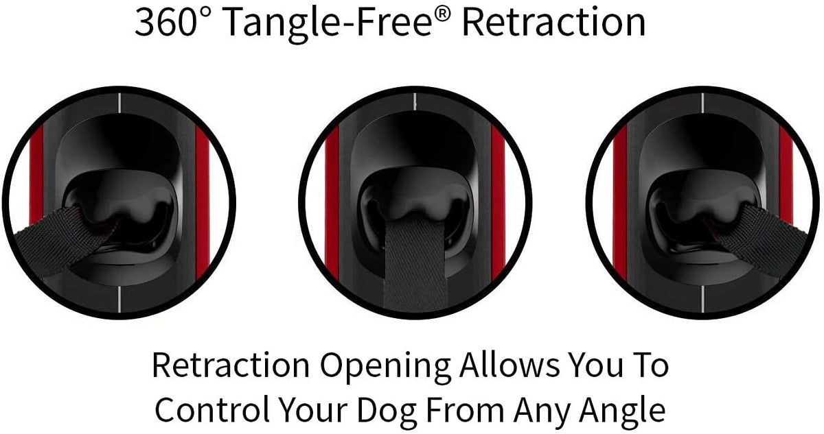 Oval 360° Tangle-Free Retractable Dog Leash with Integrated Waste Bag Dispenser (Small, Cream)