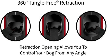 Oval 360° Tangle-Free Retractable Dog Leash with Integrated Waste Bag Dispenser (Small, Cream)