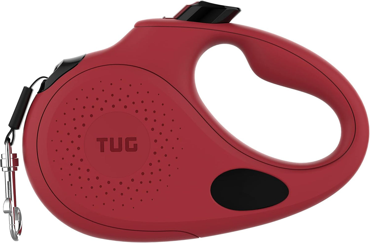 Oval 360° Tangle-Free Retractable Dog Leash with Integrated Waste Bag Dispenser (Small, Cream)