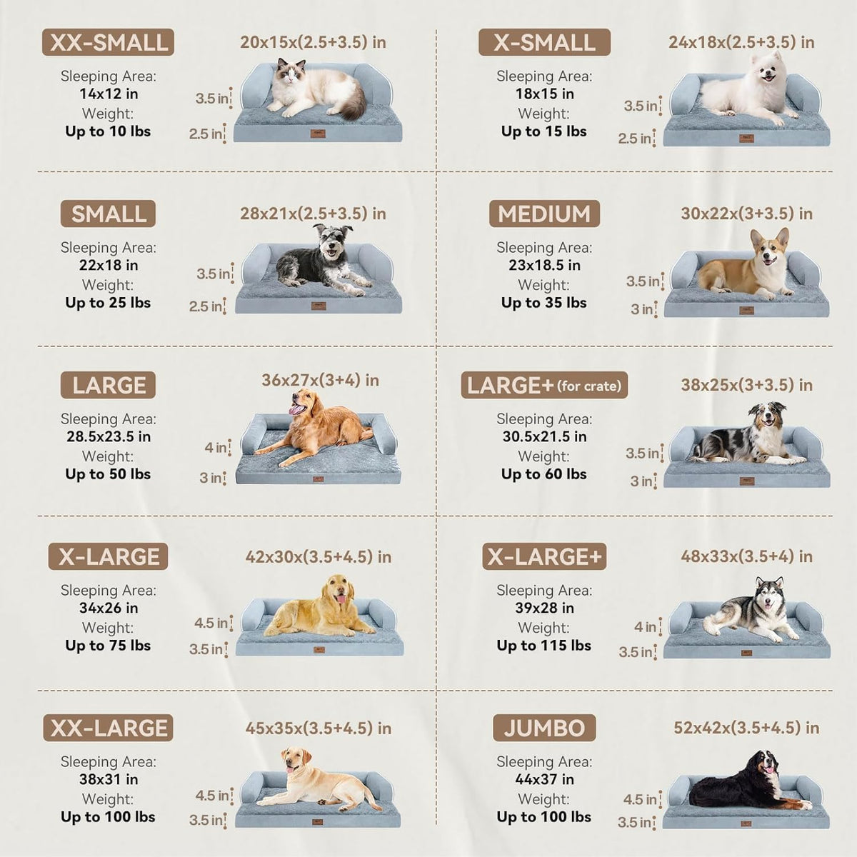 Orthopedic Washable Dog Bed with Bolster for Medium to Large Dogs | Pillow Support for Neck Relief, Egg Crate Foam, Waterproof Liner, Anti-Slip Bottom, Removable Bolster Cover, 36 x 27 Inch