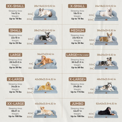 Orthopedic Washable Dog Bed with Bolster for Medium to Large Dogs | Pillow Support for Neck Relief, Egg Crate Foam, Waterproof Liner, Anti-Slip Bottom, Removable Bolster Cover, 36 x 27 Inch