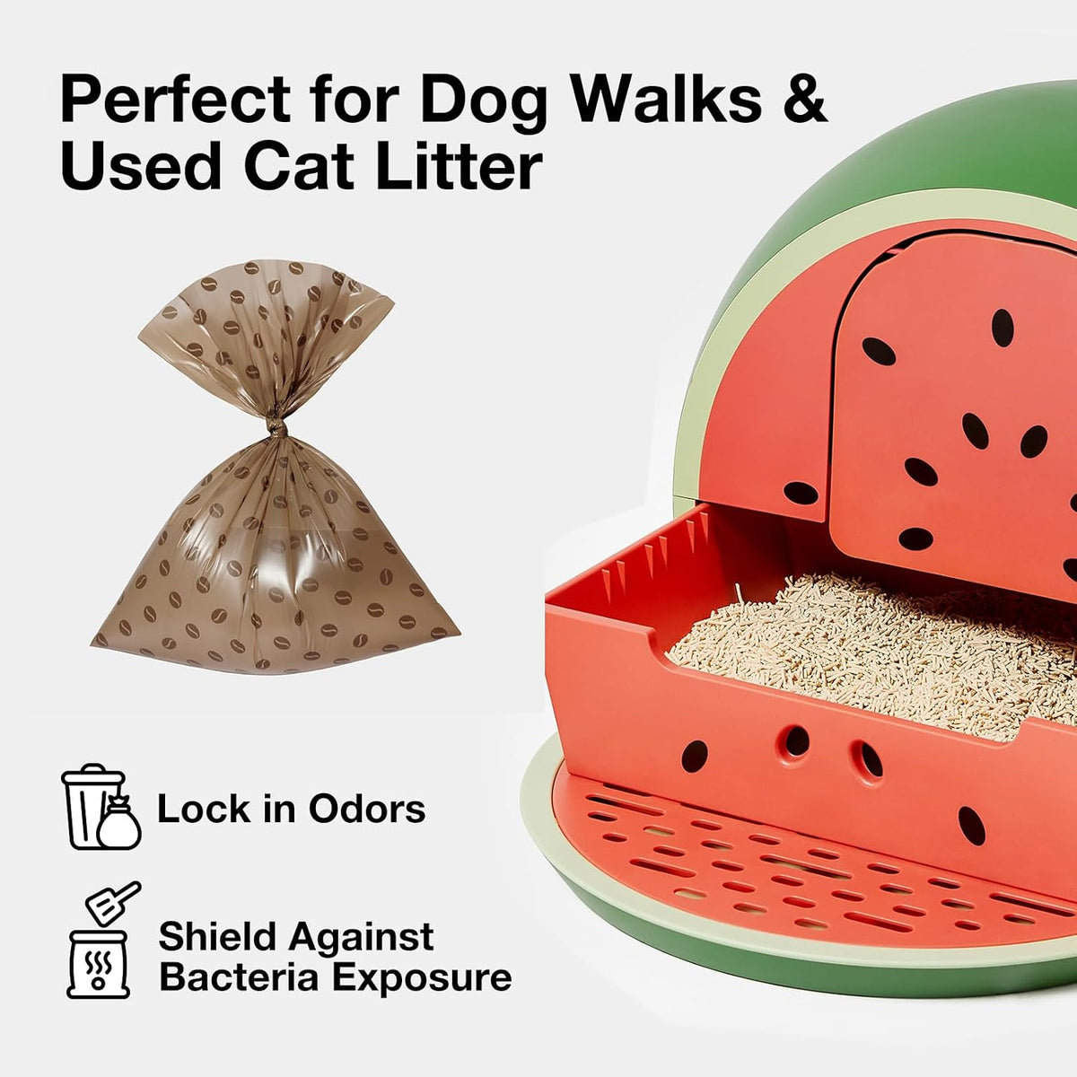 Dog Poop Bags Dispenser with Coffee Scented Waste Bags, 105 Counts