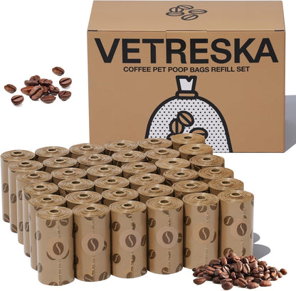 Dog Poop Bags Dispenser with Coffee Scented Waste Bags, 105 Counts