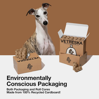 Dog Poop Bags Dispenser with Coffee Scented Waste Bags, 105 Counts