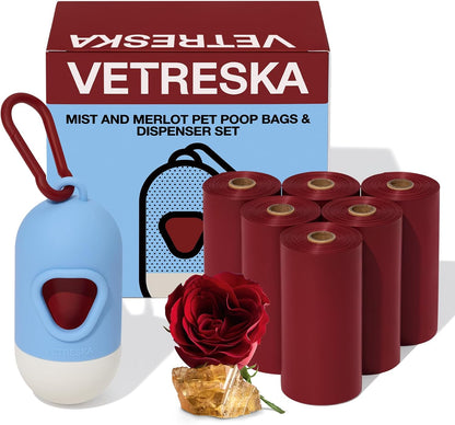 Dog Poop Bags Dispenser with Coffee Scented Waste Bags, 105 Counts