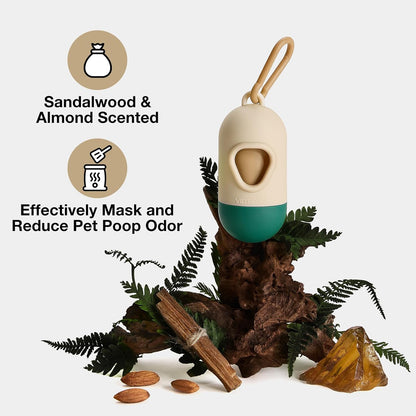 Dog Poop Bags Dispenser with Coffee Scented Waste Bags, 105 Counts