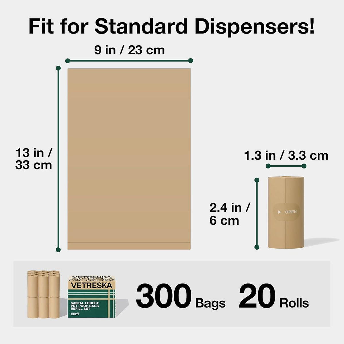 Dog Poop Bags Dispenser with Coffee Scented Waste Bags, 105 Counts