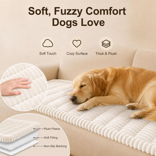 Couch Cover for Dogs, Non Slip Fuzzy Thick Pet Sofa Protector