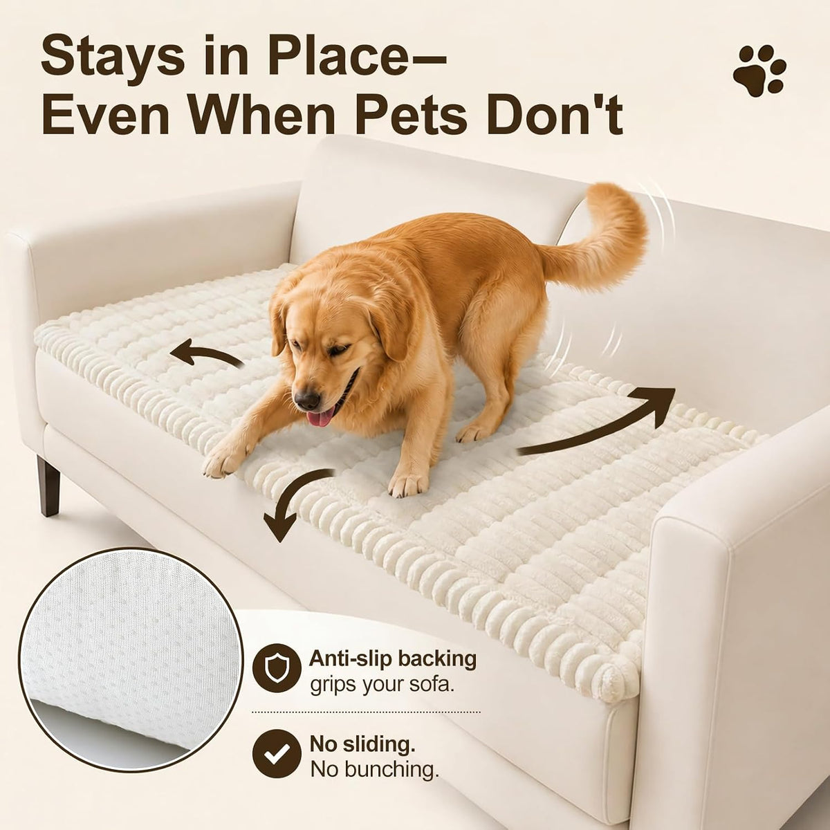 Couch Cover for Dogs, Non Slip Fuzzy Thick Pet Sofa Protector