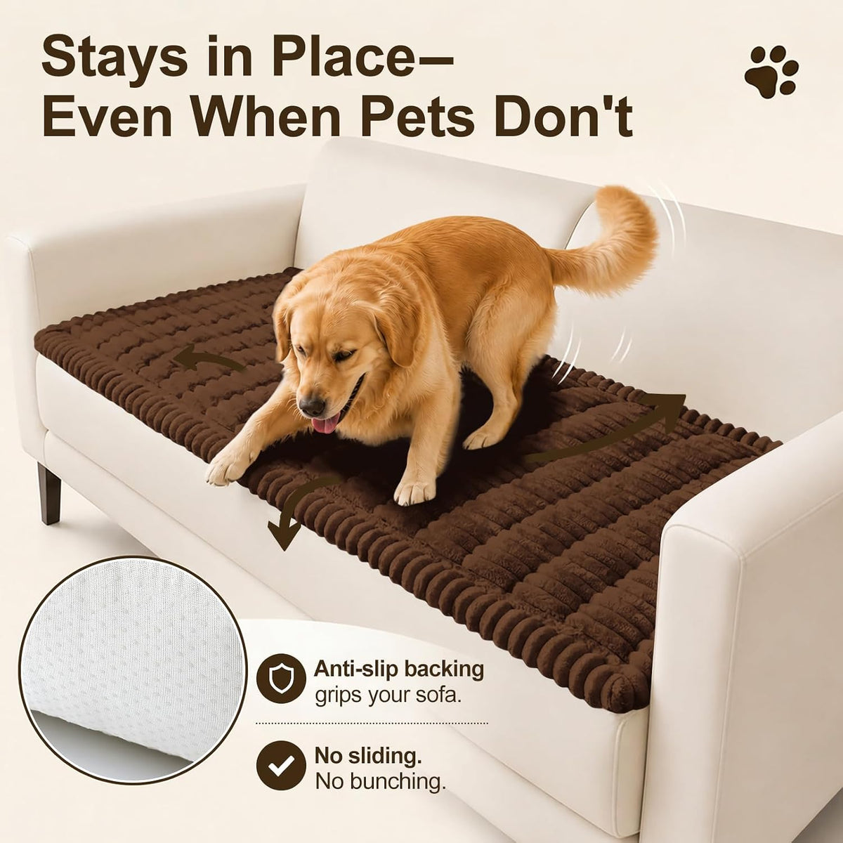Couch Cover for Dogs, Non Slip Fuzzy Thick Pet Sofa Protector