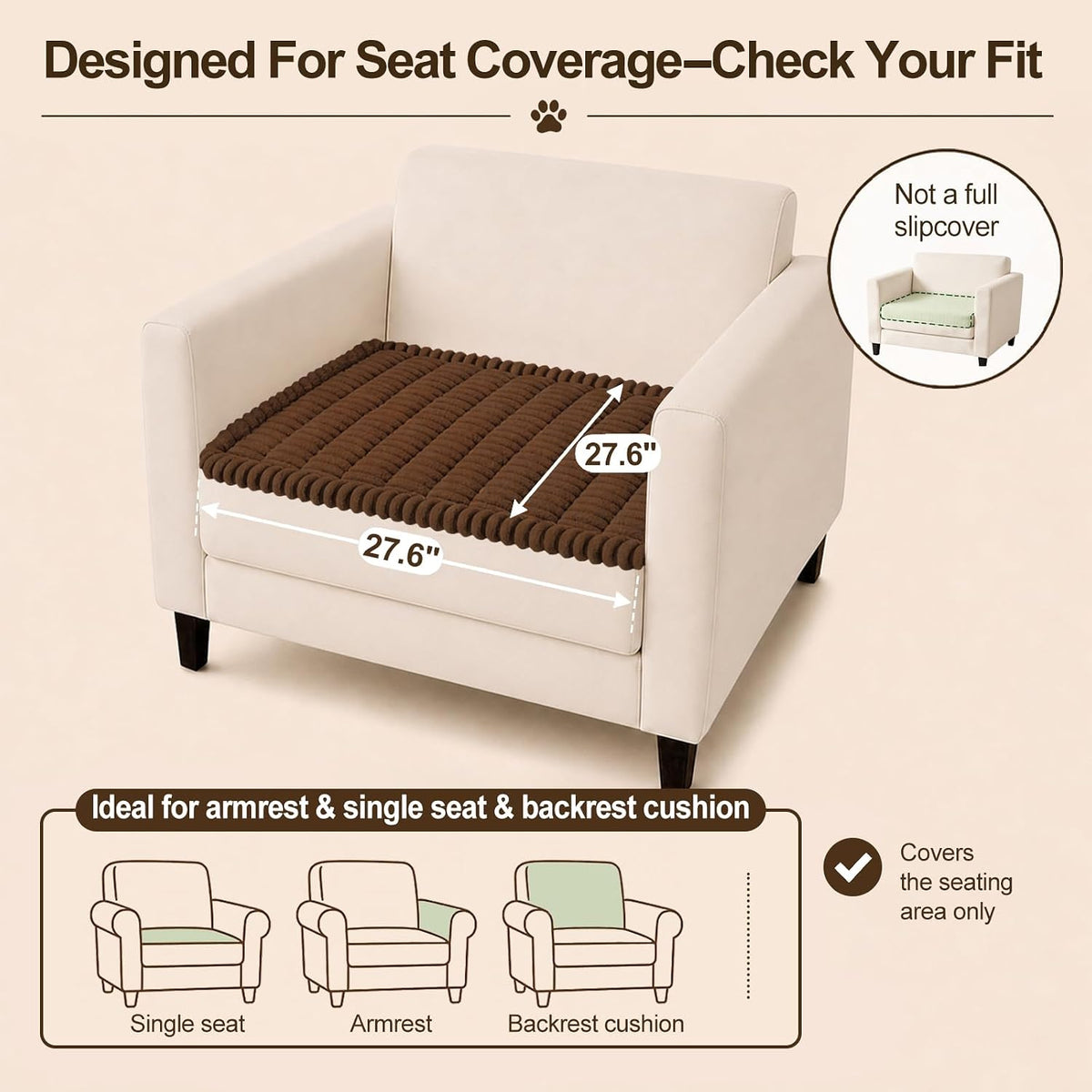 Couch Cover for Dogs, Non Slip Fuzzy Thick Pet Sofa Protector