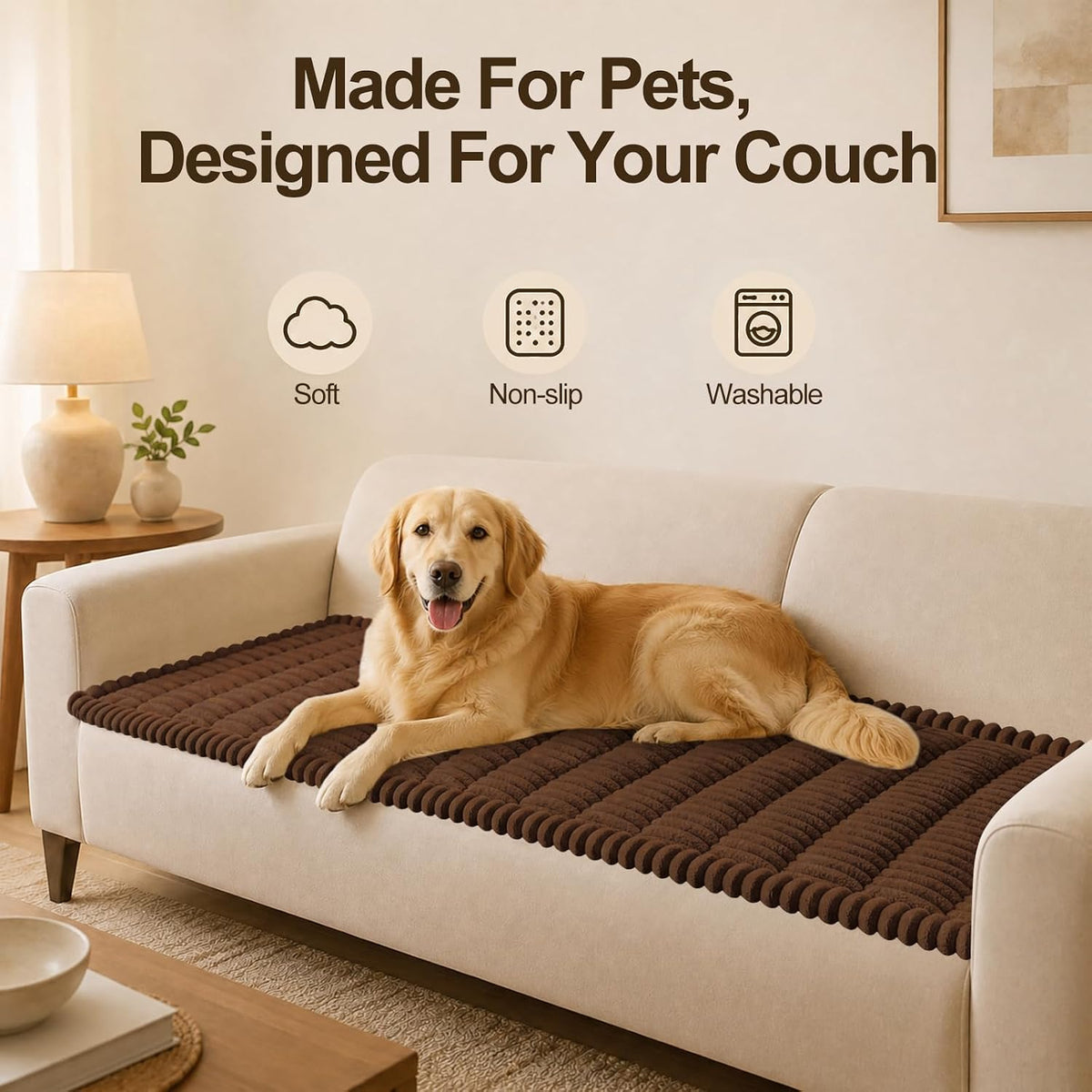 Couch Cover for Dogs, Non Slip Fuzzy Thick Pet Sofa Protector