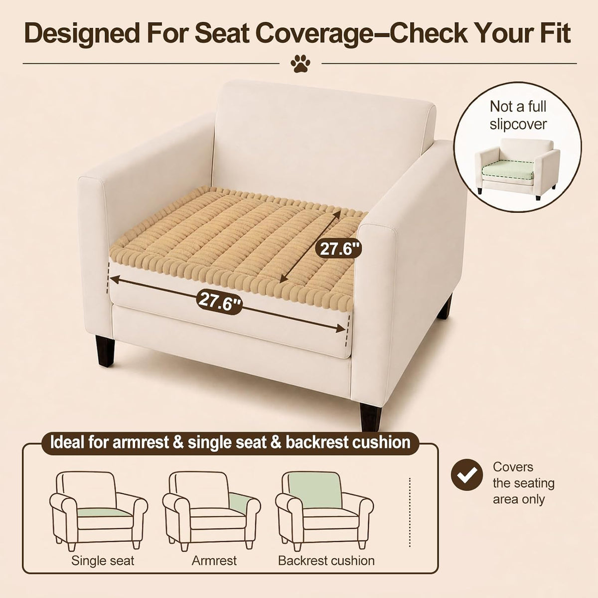 Couch Cover for Dogs, Non Slip Fuzzy Thick Pet Sofa Protector