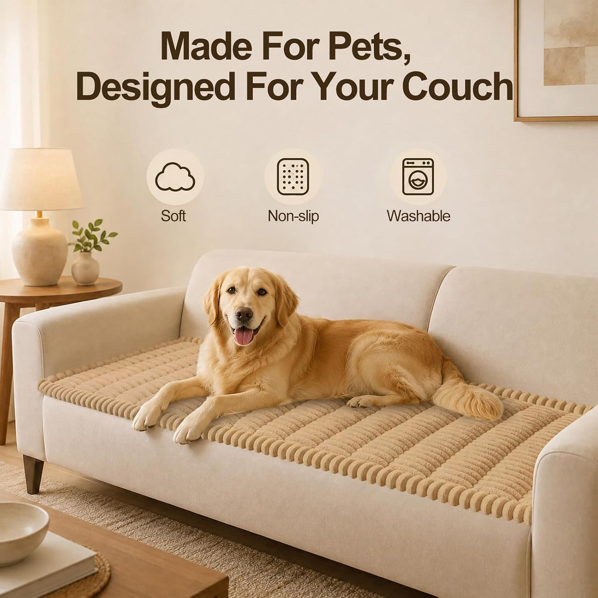 Couch Cover for Dogs, Non Slip Fuzzy Thick Pet Sofa Protector