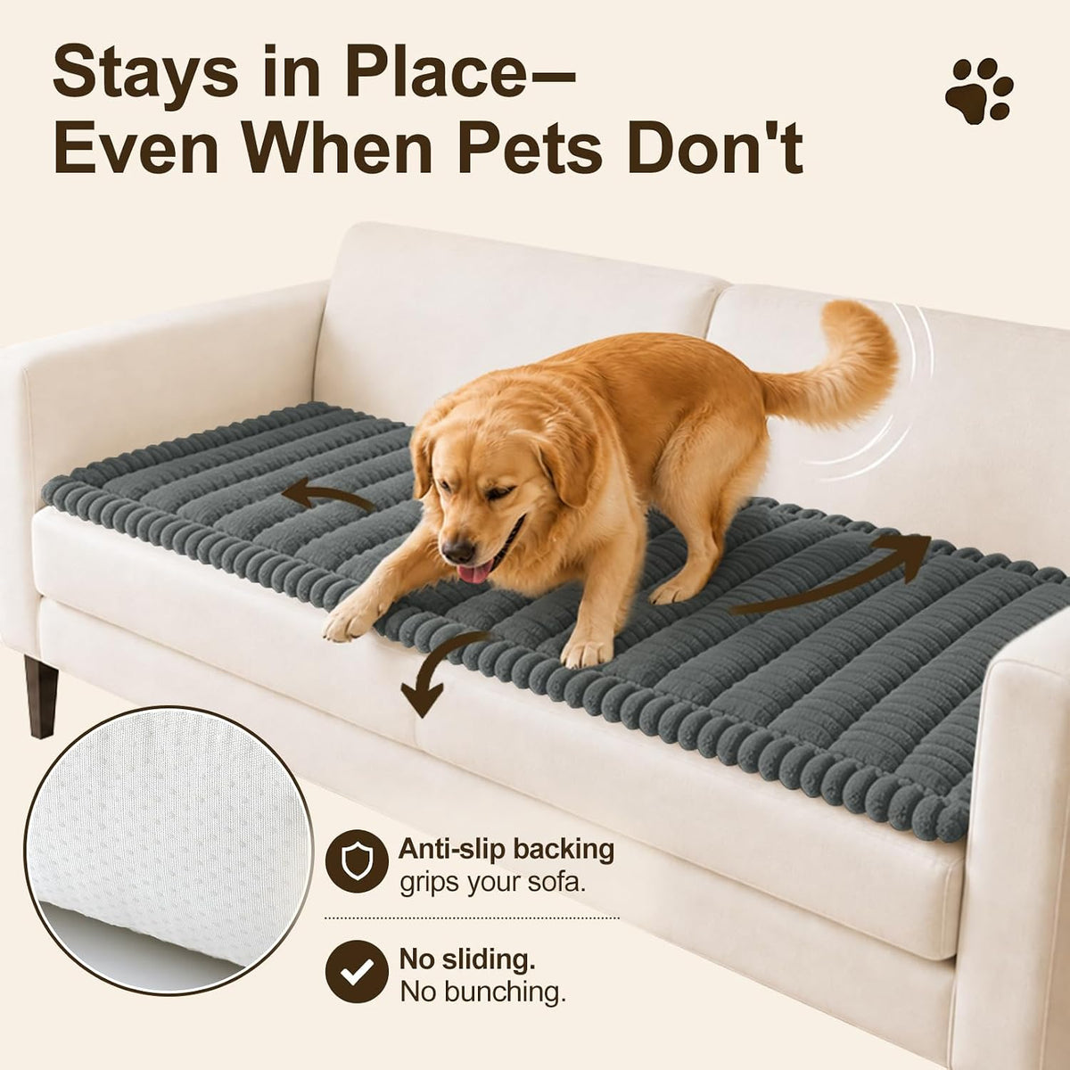 Couch Cover for Dogs, Non Slip Fuzzy Thick Pet Sofa Protector