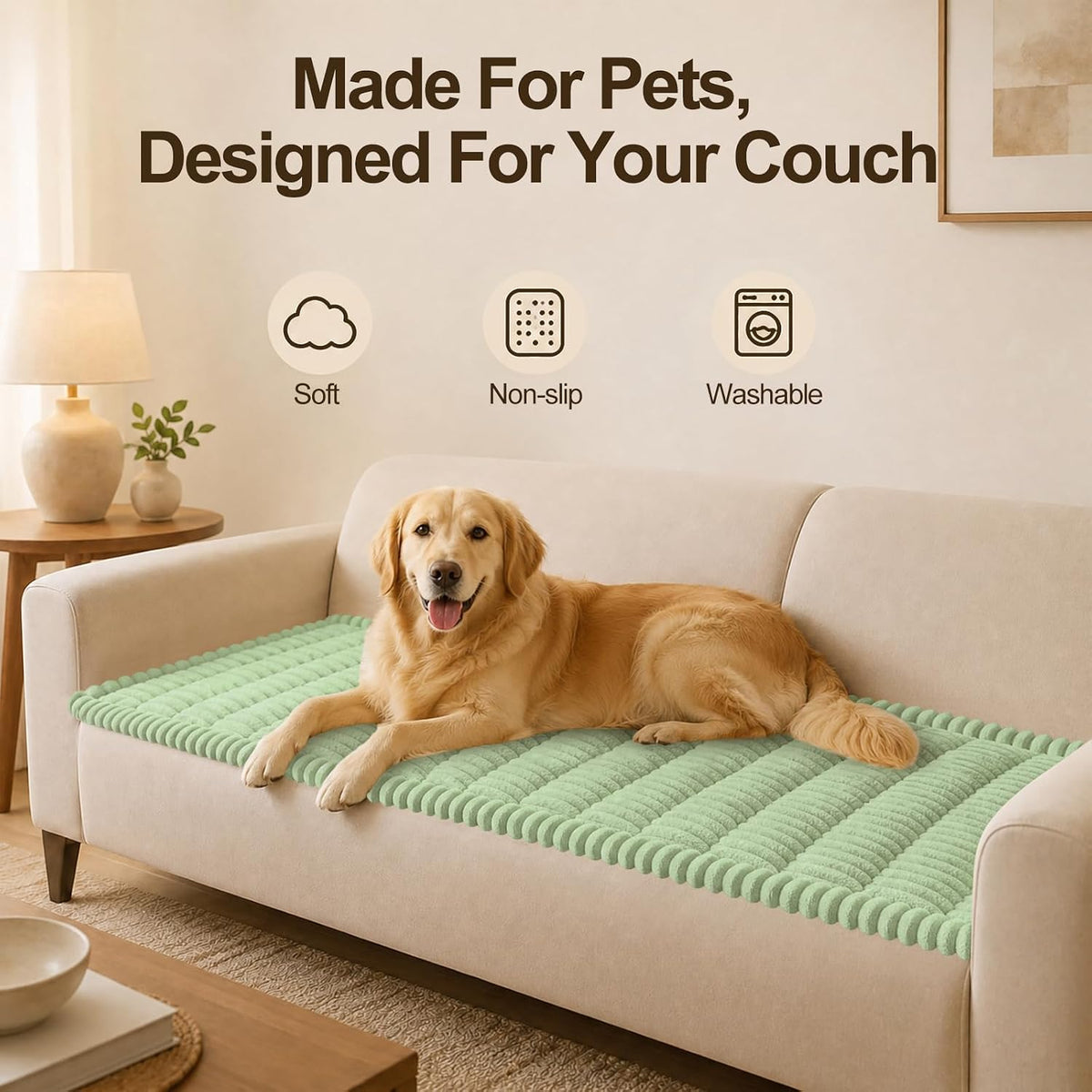 Couch Cover for Dogs, Non Slip Fuzzy Thick Pet Sofa Protector