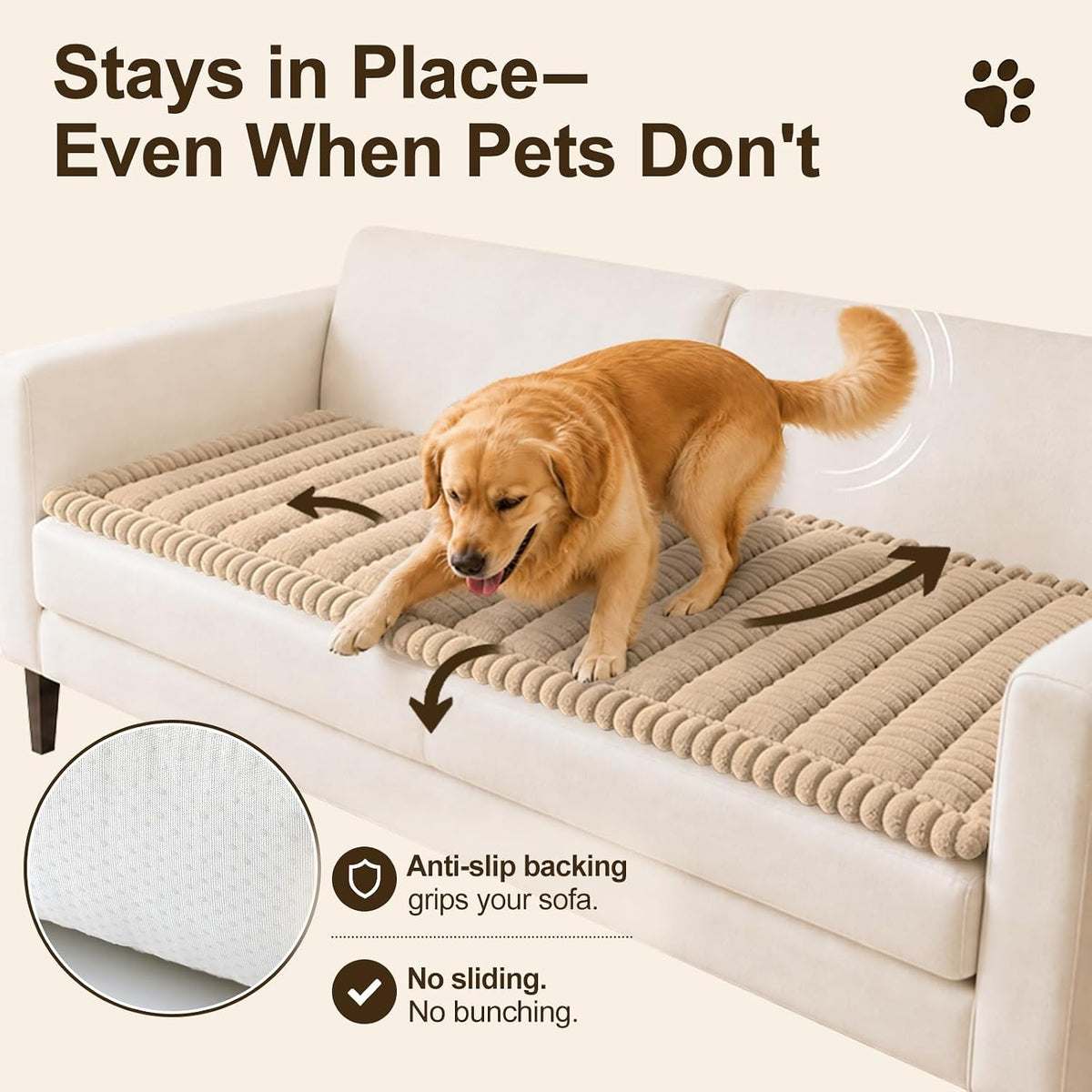 Couch Cover for Dogs, Non Slip Fuzzy Thick Pet Sofa Protector