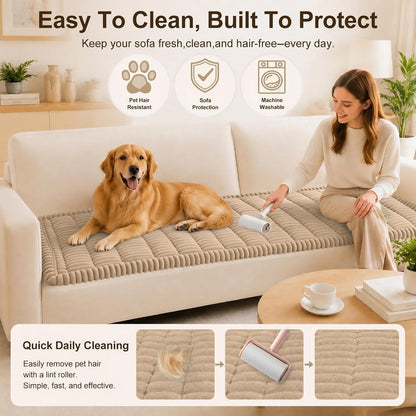 Couch Cover for Dogs, Non Slip Fuzzy Thick Pet Sofa Protector