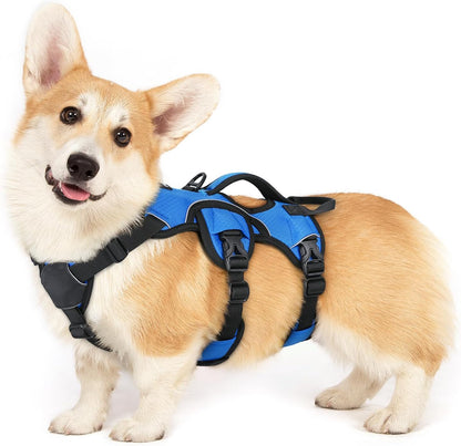 Escape Proof Dog Harness for Large, No Pull with Lift Handle | No Escape, Full Soft Padded, Reflective Adjustable Vest, Leash Clip for Walking Hiking Training, Black, Large