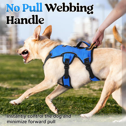 Escape Proof Dog Harness for Large, No Pull with Lift Handle | No Escape, Full Soft Padded, Reflective Adjustable Vest, Leash Clip for Walking Hiking Training, Black, Large