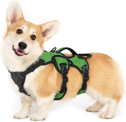 Escape Proof Dog Harness for Large, No Pull with Lift Handle | No Escape, Full Soft Padded, Reflective Adjustable Vest, Leash Clip for Walking Hiking Training, Black, Large