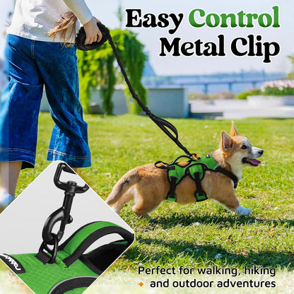 Escape Proof Dog Harness for Large, No Pull with Lift Handle | No Escape, Full Soft Padded, Reflective Adjustable Vest, Leash Clip for Walking Hiking Training, Black, Large