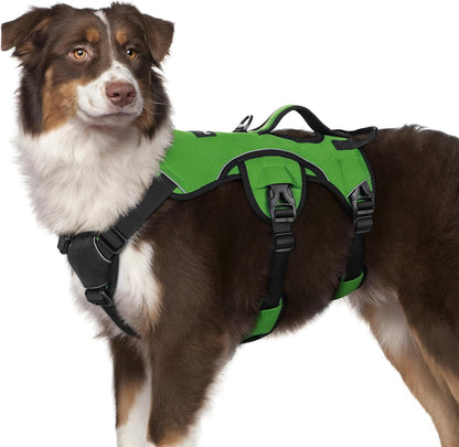 Escape Proof Dog Harness for Large, No Pull with Lift Handle | No Escape, Full Soft Padded, Reflective Adjustable Vest, Leash Clip for Walking Hiking Training, Black, Large