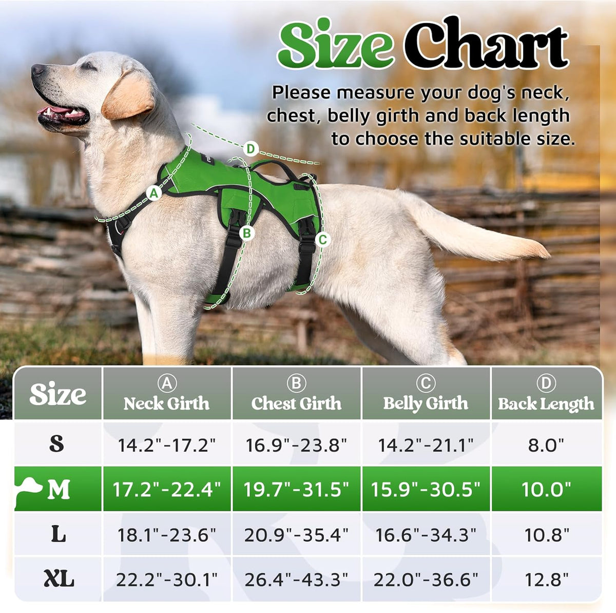 Escape Proof Dog Harness for Large, No Pull with Lift Handle | No Escape, Full Soft Padded, Reflective Adjustable Vest, Leash Clip for Walking Hiking Training, Black, Large