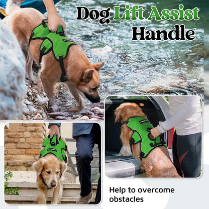 Escape Proof Dog Harness for Large, No Pull with Lift Handle | No Escape, Full Soft Padded, Reflective Adjustable Vest, Leash Clip for Walking Hiking Training, Black, Large