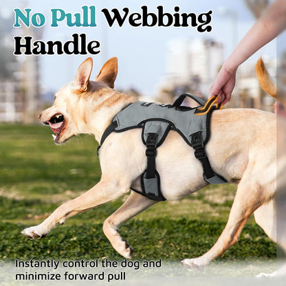 Escape Proof Dog Harness for Large, No Pull with Lift Handle | No Escape, Full Soft Padded, Reflective Adjustable Vest, Leash Clip for Walking Hiking Training, Black, Large