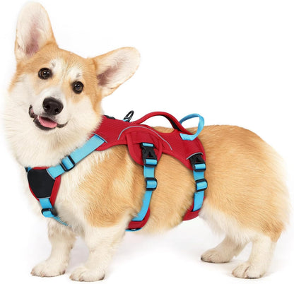 Escape Proof Dog Harness for Large, No Pull with Lift Handle | No Escape, Full Soft Padded, Reflective Adjustable Vest, Leash Clip for Walking Hiking Training, Black, Large