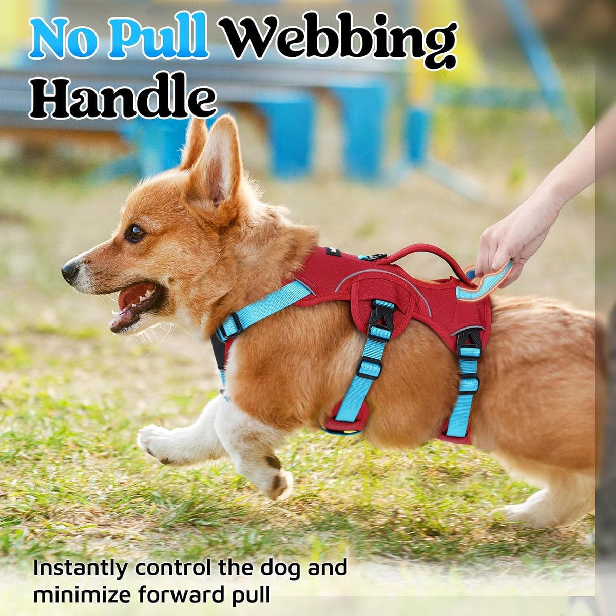 Escape Proof Dog Harness for Large, No Pull with Lift Handle | No Escape, Full Soft Padded, Reflective Adjustable Vest, Leash Clip for Walking Hiking Training, Black, Large