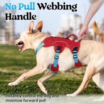 Escape Proof Dog Harness for Large, No Pull with Lift Handle | No Escape, Full Soft Padded, Reflective Adjustable Vest, Leash Clip for Walking Hiking Training, Black, Large
