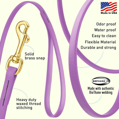Biothane Working Lead for Dogs 6ft Black - Colors A