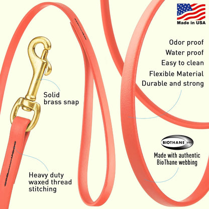 Biothane Working Lead for Dogs 6ft Black - Colors A