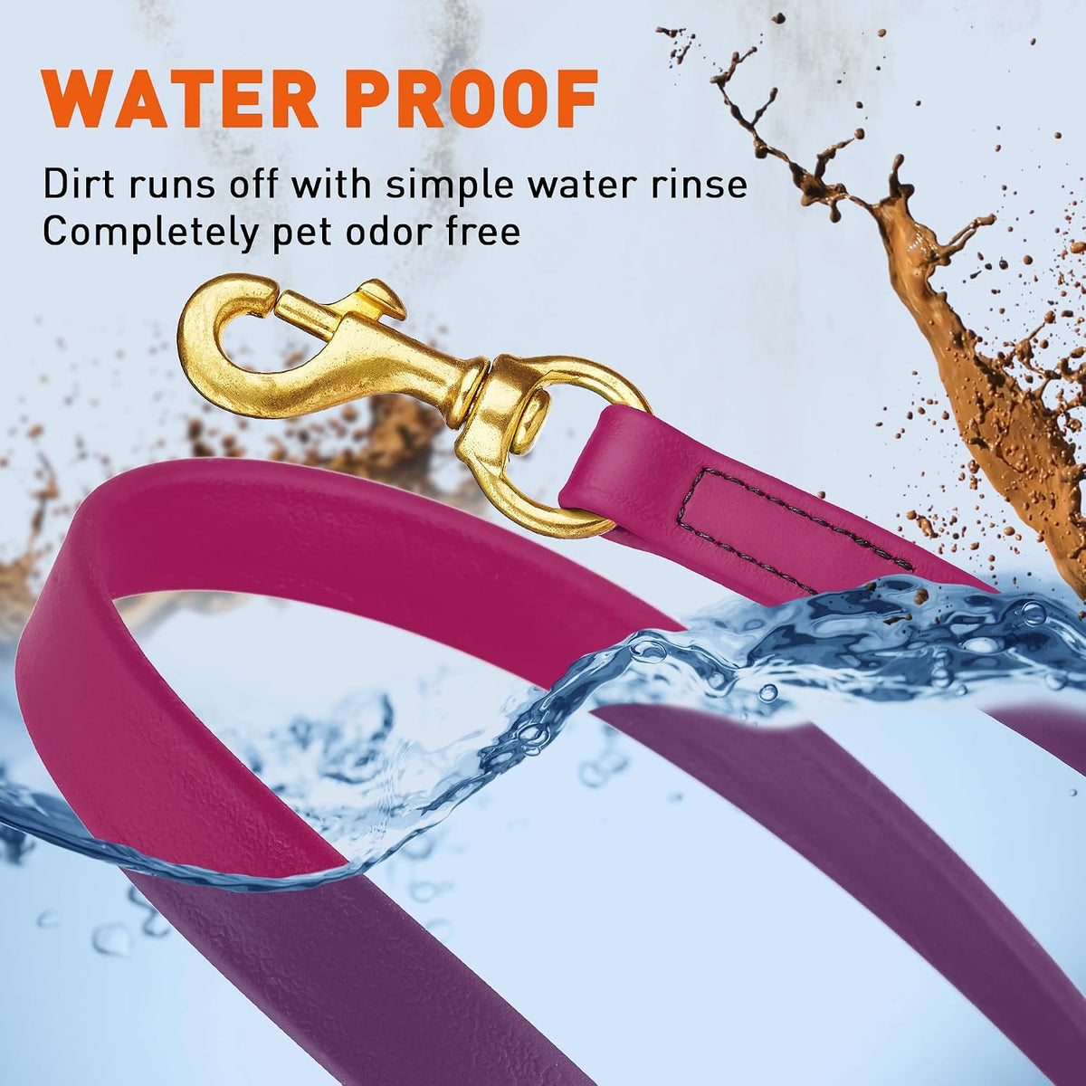 Biothane Working Lead for Dogs 6ft Black - Colors A