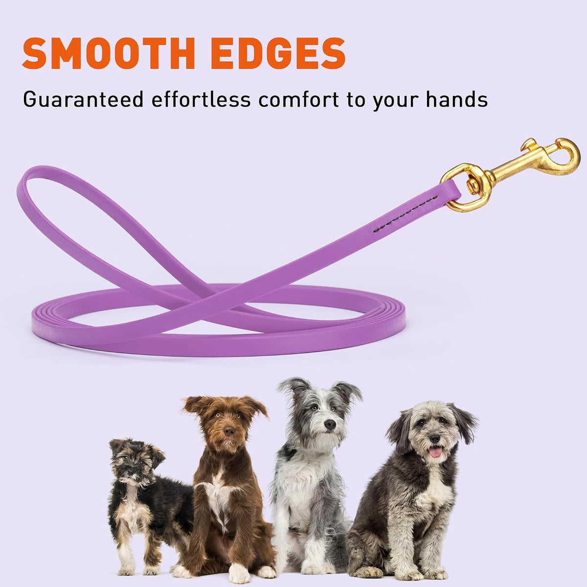 Biothane Working Lead for Dogs 6ft Black - Colors A
