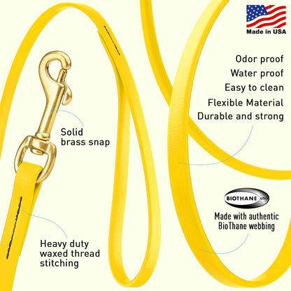 Biothane Working Lead for Dogs 6ft Black - Colors A
