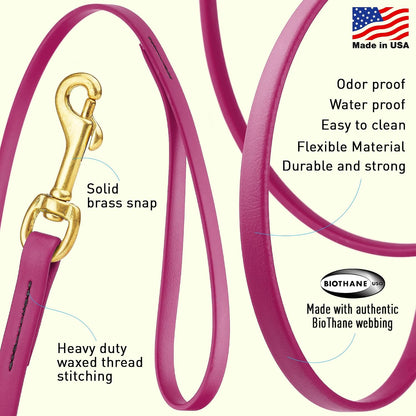 Biothane Working Lead for Dogs 6ft Black - Colors A