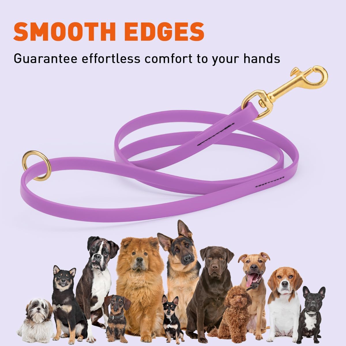 Biothane Working Lead for Dogs 6ft Black - Colors A