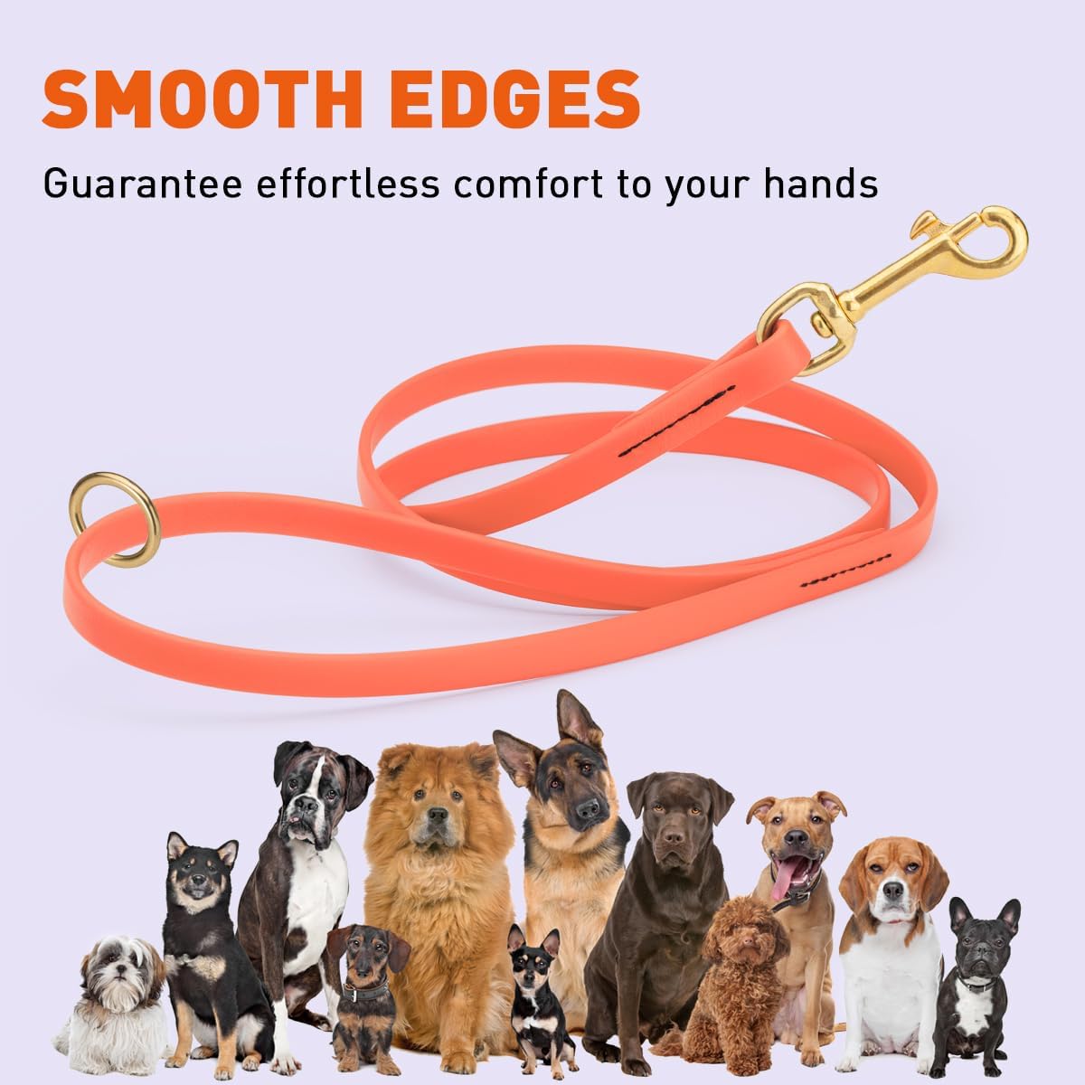 Biothane Working Lead for Dogs 6ft Black - Colors A